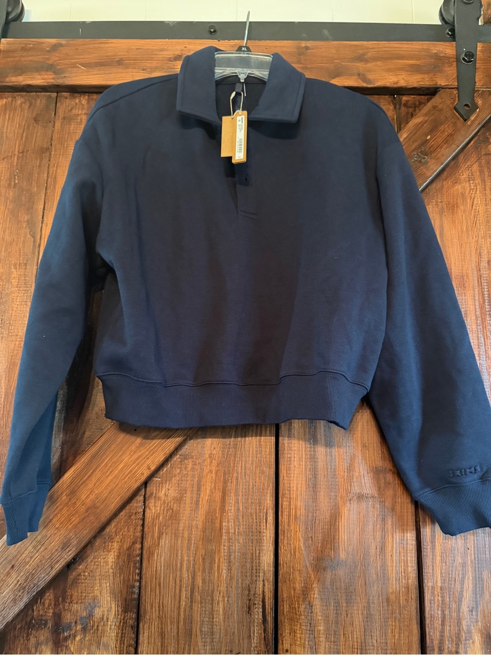 SKIMS Cotton Fleece Polo Sweatshirt